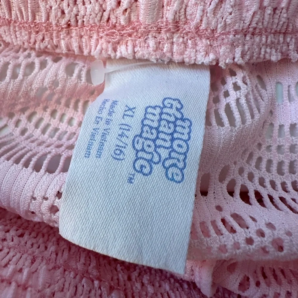 Girls‎ lace beach swim cover up shorts bottoms pink XL 14/16